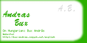 andras bux business card
